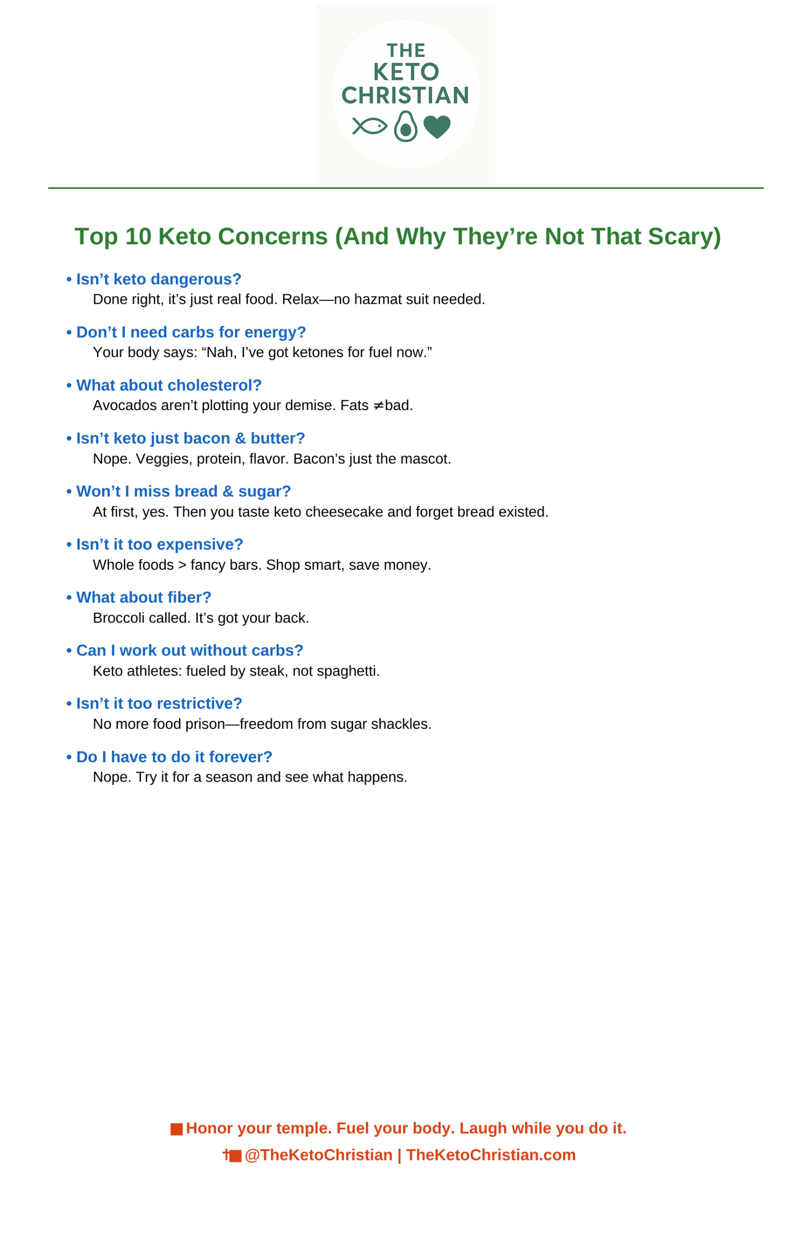 Top 10 Keto Concerns